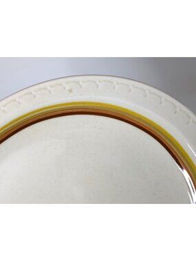 Syracuse China Oval Dinner Plate Speckled White Orange Brown Trim USA 12" 15-C